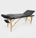 Třísegmentový dřevěný masážní stůl - černý